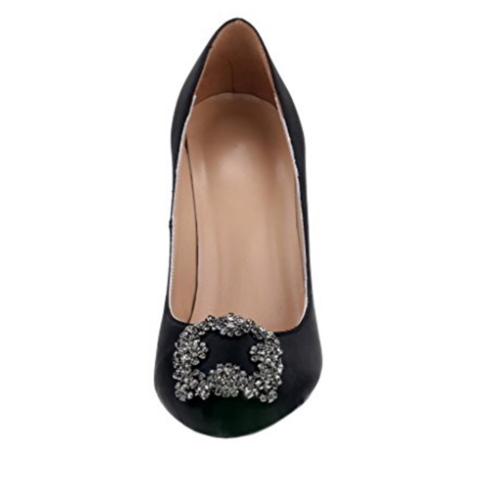 EKS Kricoa Satin High Heel Pumps Black 8 - Picture 2 of 16